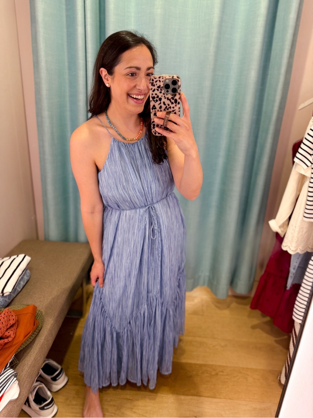 Loft flowy blue dress